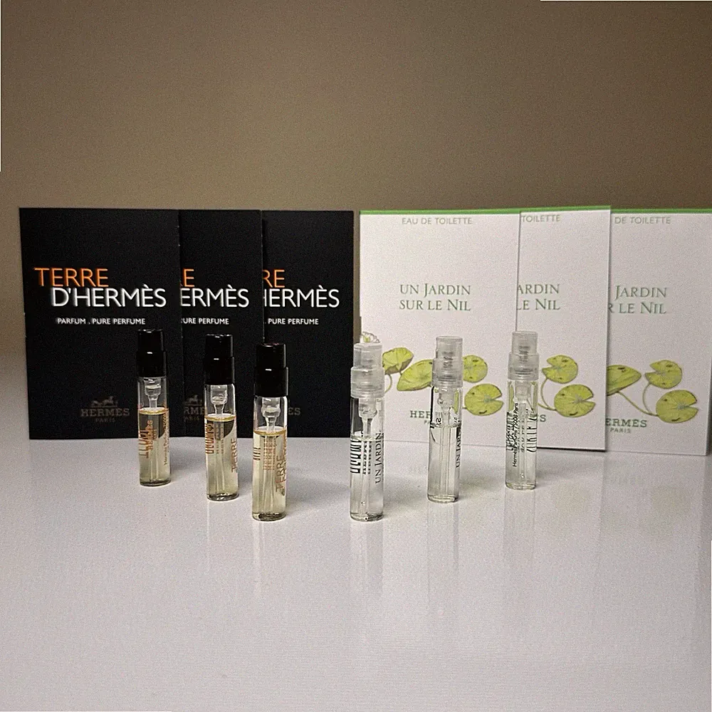 3 Terre D'Hermes / 3 Sur Le Nil -2 ml / 0.06 oz. (Lot of 6 Units.) Travel Size