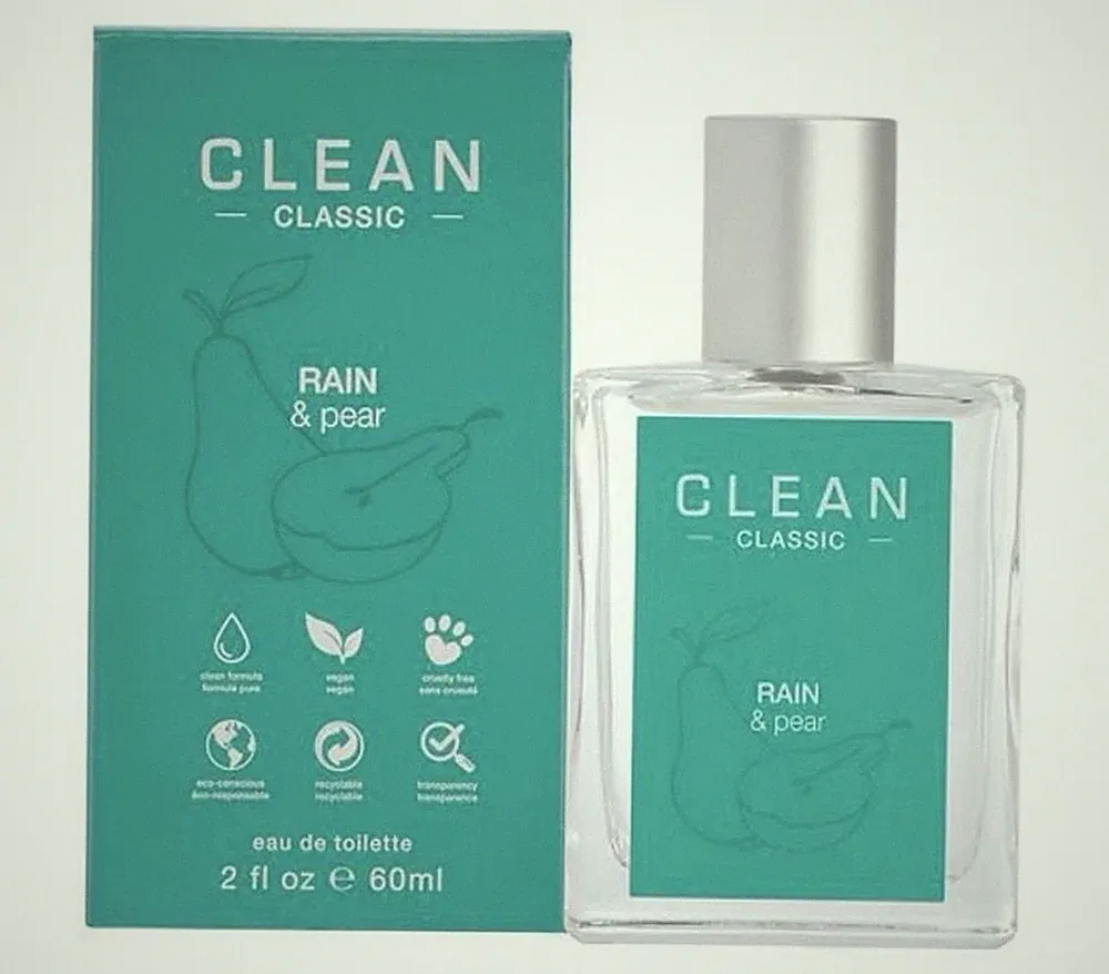 Clean Rain & Pear Eau de Toilette Spray 2 fl oz / 60 ml Vegan Scent