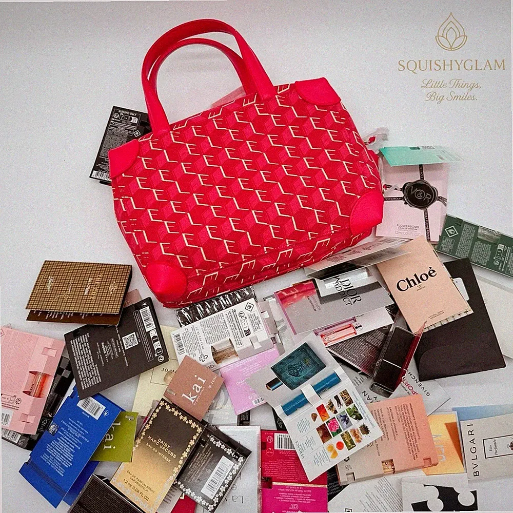 Lot 10 Designer Fragrance Samples 1ml-2ml Mix + Free Mini Cosmetic Bag