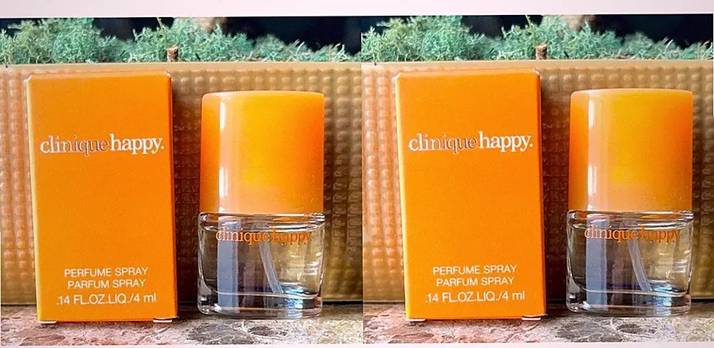 lot of 2x Clinique Happy Perfume Spray EDP 0.14 Oz/4ml For Women Travel Size NIB