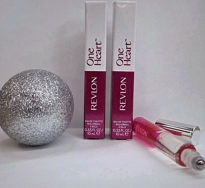 Revlon One Heart Eau De Toilette Rollerball perfume 0.33 OZ/10 mL 2pcs