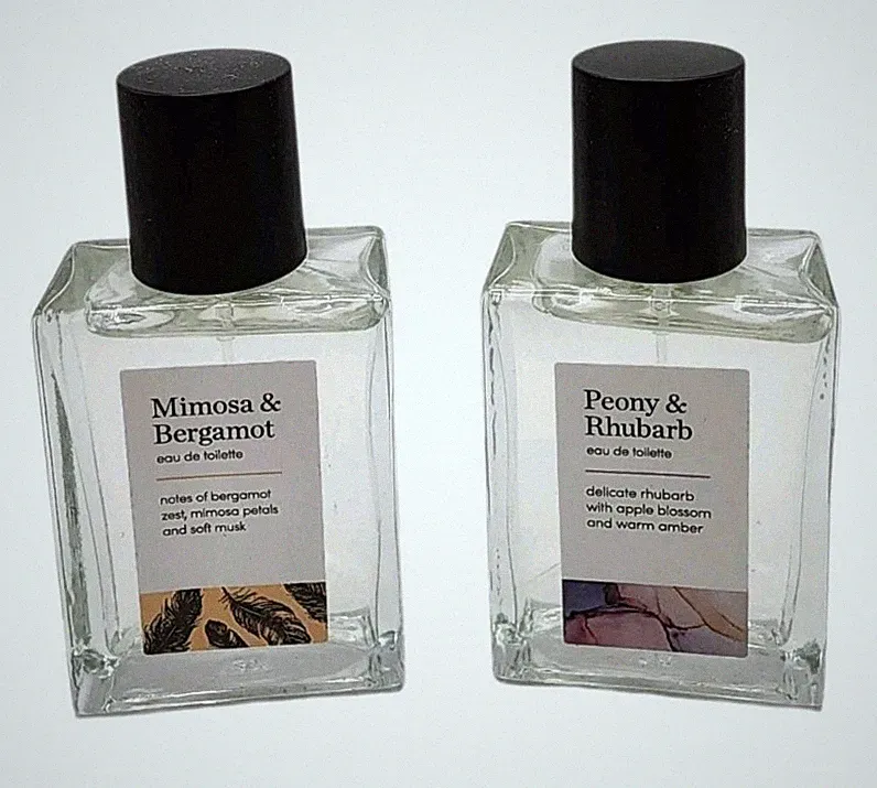 SET OF 2 - M&S Eau De Toilette Spray Perfume Mimosa & Bergamot Peony & Rhubarb